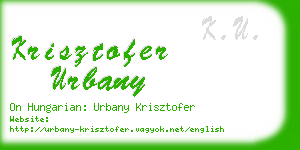 krisztofer urbany business card